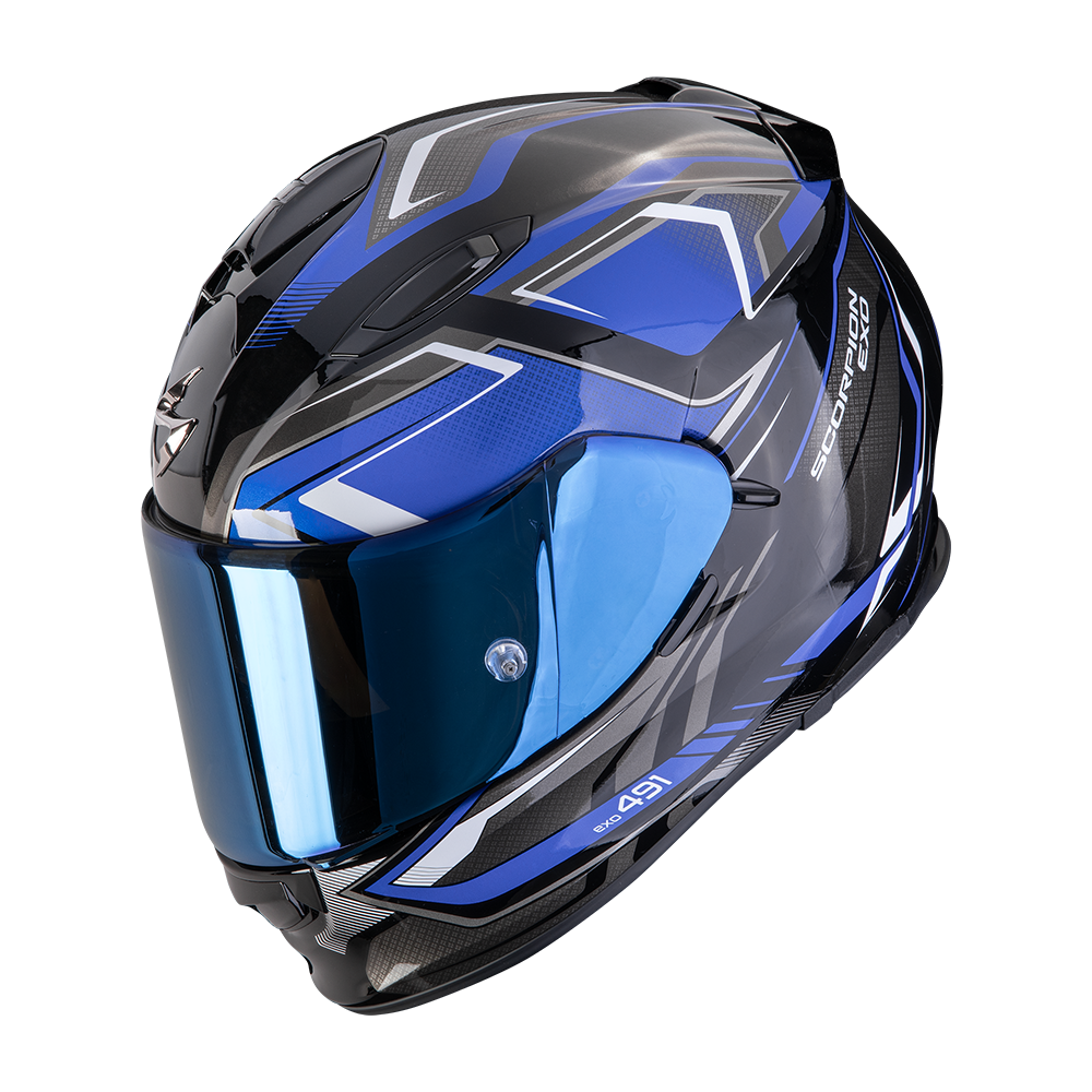Casque de moto SCORPION EXO-491 ZUMO Noir-Bleu