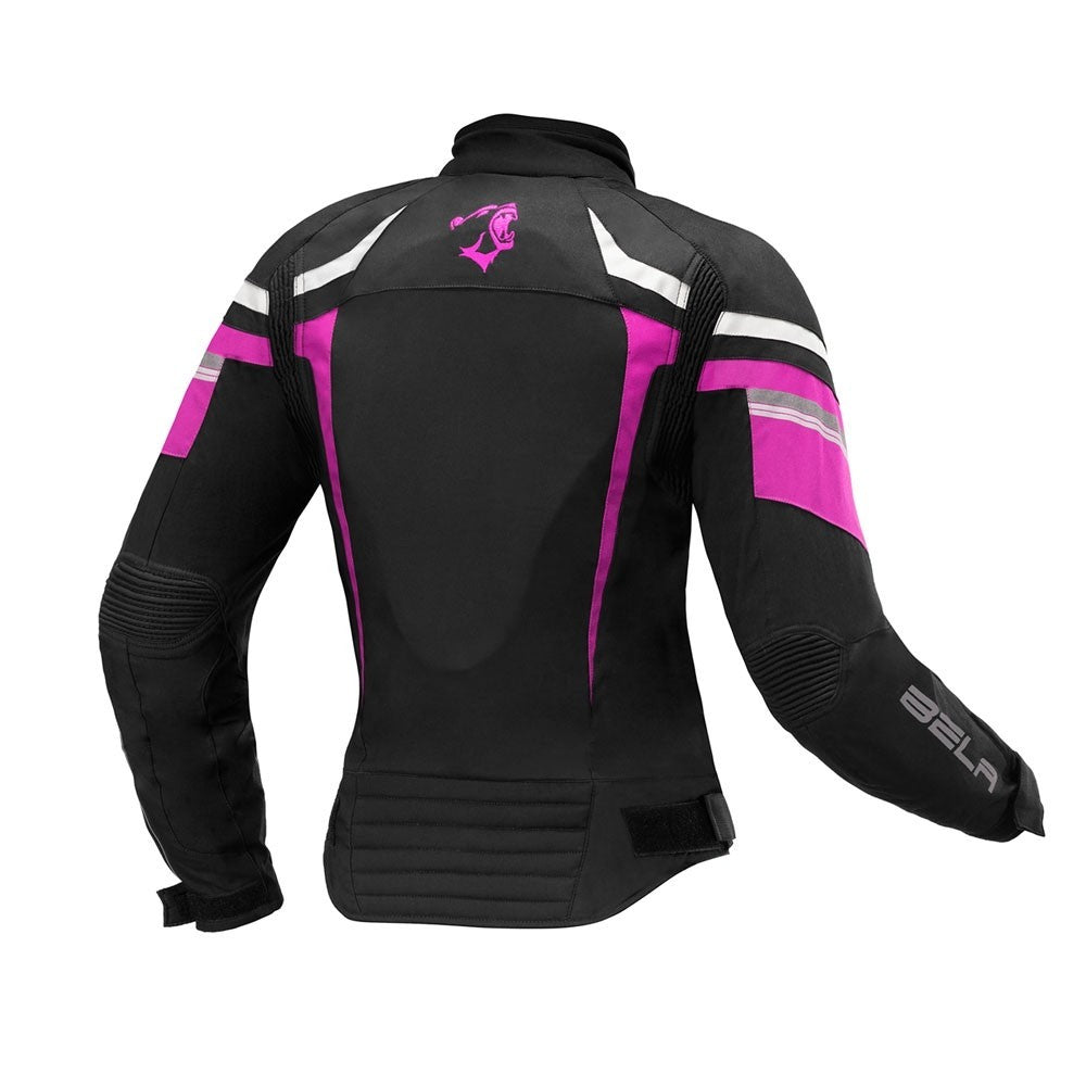 BELA - Chaqueta Textil Rebel RiderLady Negro/Rosa Fluor