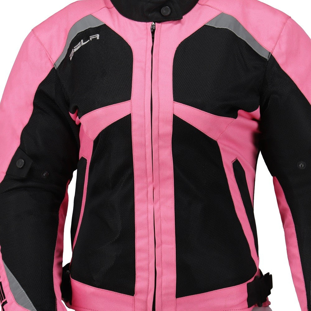 BELA - Chaqueta Textil Airy WP Lady Negro/Rosa Fluor