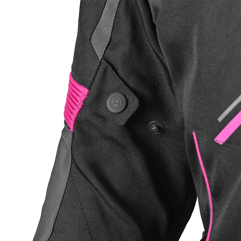 R-TECH Chaqueta Textil Knight Rider (Long) Negro/Fuschia)