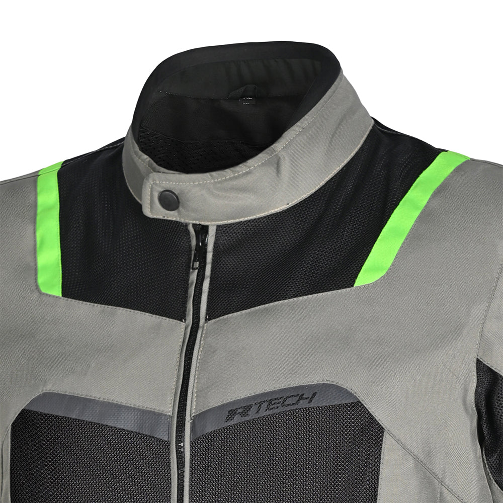 R-TECH SPIRAL MESH CHAQUETA DE MOTO DE HOMBRE TEXTIL  HIELO GRIS AMARILLO FLOUR