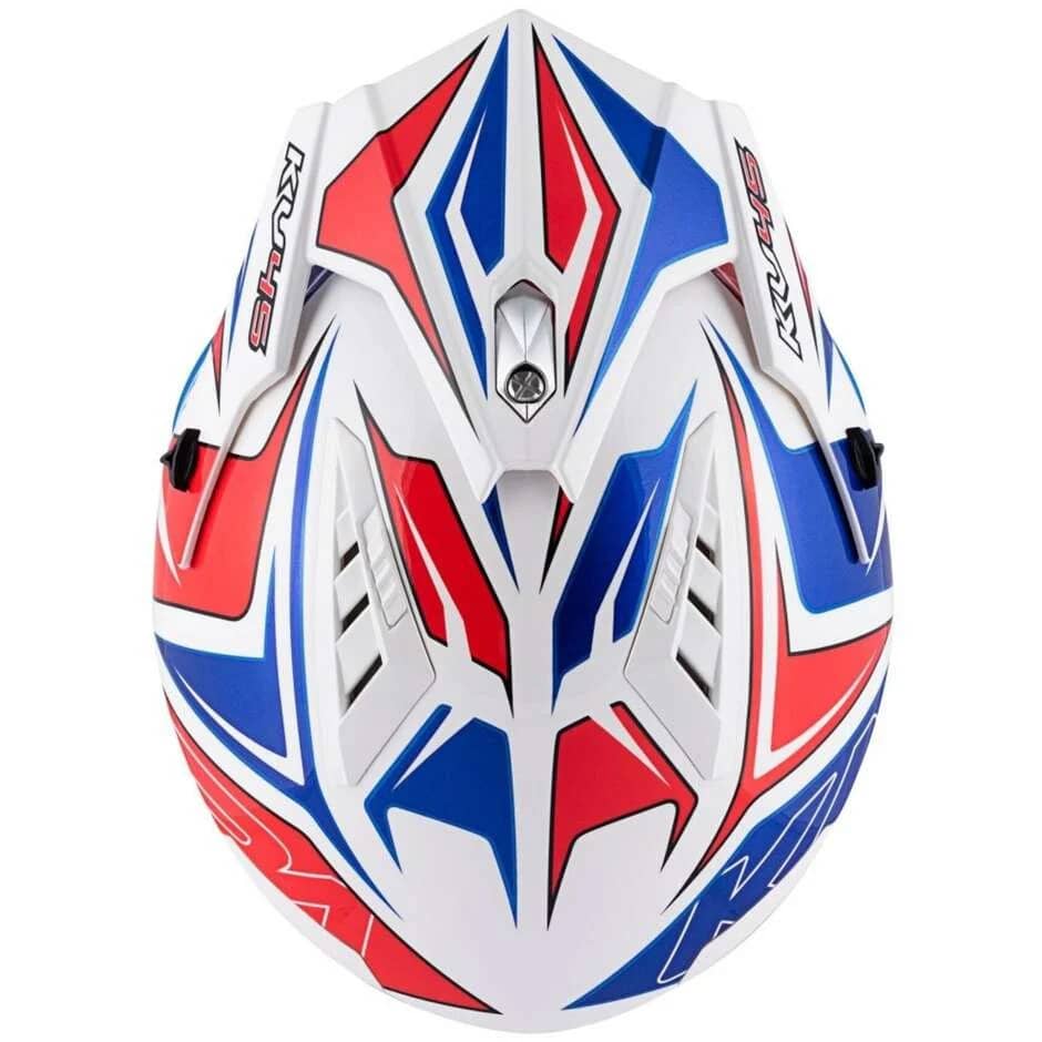KAPPA KV45 Trial Moto Retro Estilo Casco Blanco Rojo Azul - CASCO