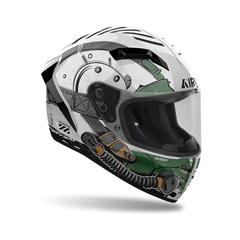  AIROH CONNOR ALLIGATOR Moto Integral Casco Brillo E06