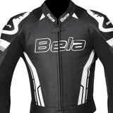 BELA - Chaqueta Piel Rocket man Negro/Blanco