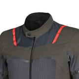 GIACCA MOTO DA UOMO R-TECH SPIRAL MESH IN TESSUTO GRIGIO SABBIA ROSSO
