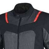 R-TECH SPIRAL MESH CHAQUETA DE MOTO DE HOMBRE TEXTIL  GRIS NEGRO ROJO