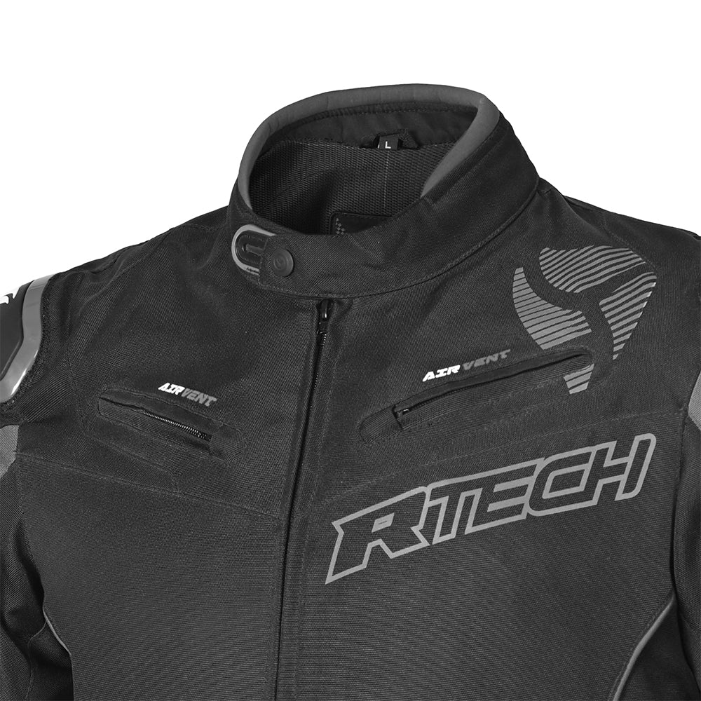 R-TECH Chaqueta Textil Knight Rider (Short) Negro/Antracita