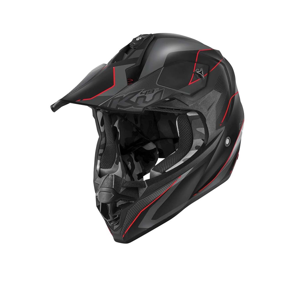Kappa KV49 EVO Chaser moto Cross Casco Negro Gris Rojo - CASCO