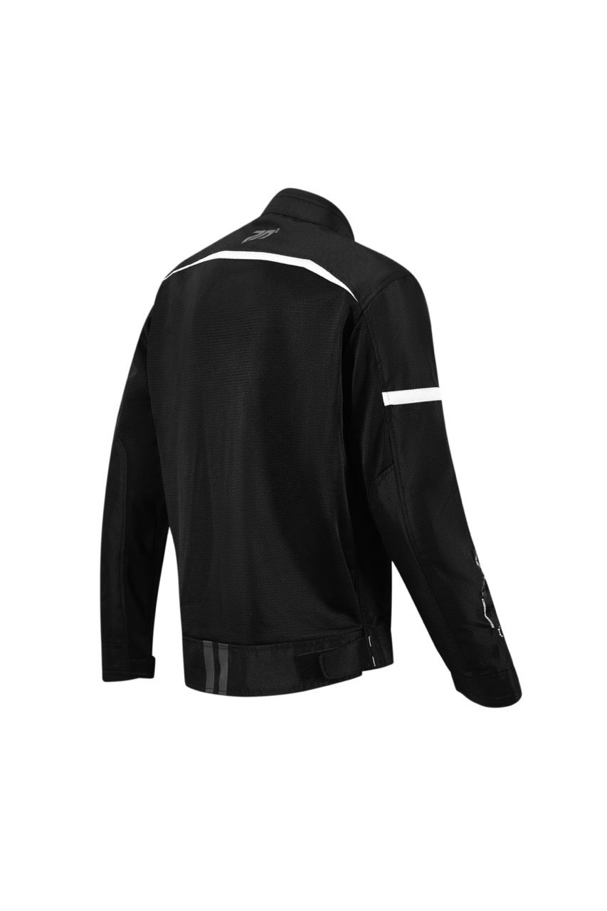 SEVENTY SD -JR30.1 Mojave - Chaqueta de moto de verano para hombre, color negro y blanco