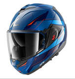 Casco Moto SHARK OXO MEKARIUM Blu Cromo Arancione
