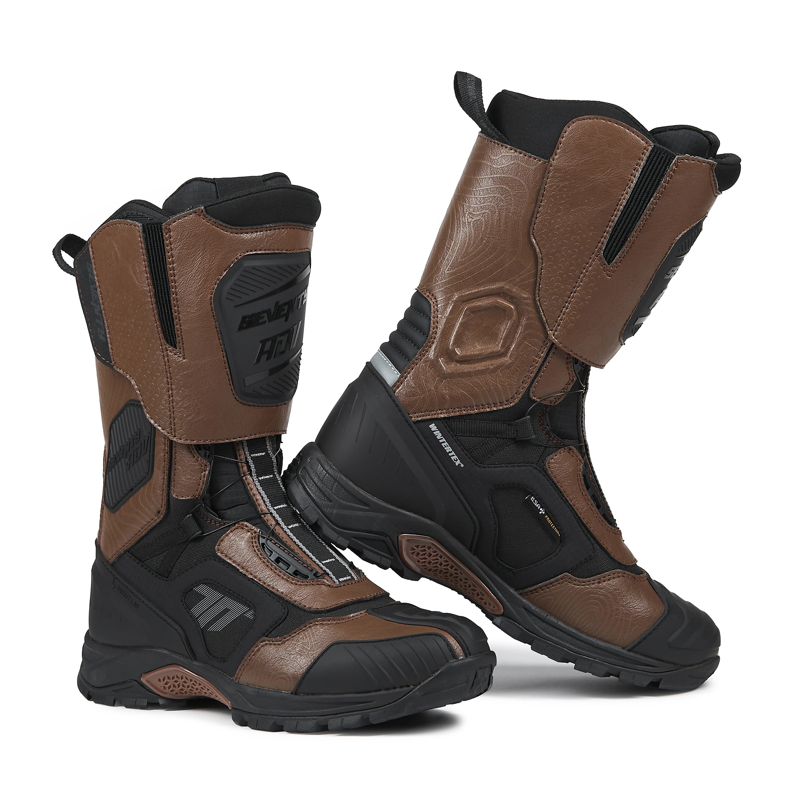 SEVENTY SD-BA6 STELVIO HIGH Botas de moto unisex Negro Marrón - BOTAS