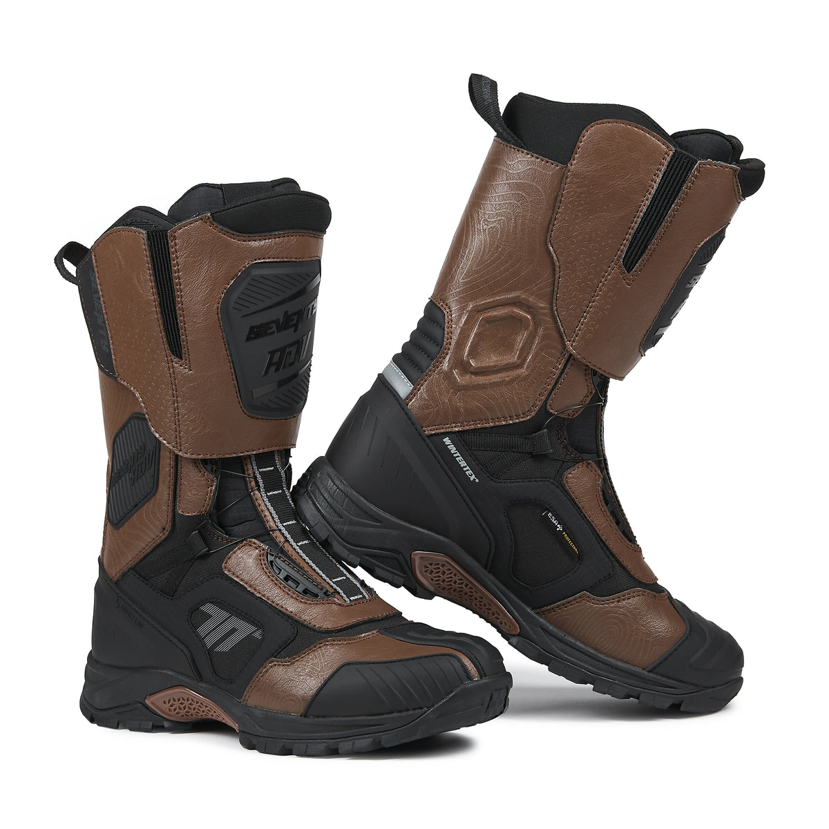 SEVENTY SD-BA6 STELVIO HIGH Botas de moto unisex Negro Marrón - BOTAS