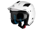 MT District Sv Solid A0 en blanco brillante Casco de moto todoterreno