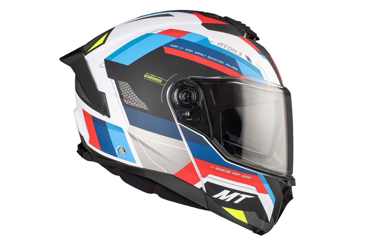 MT Atom 2 Sv Bast A0 Gloss Pearl Casco de motocicleta abatible