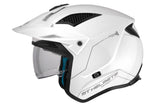 MT District Sv Solid A0 en blanco brillante Casco de moto todoterreno