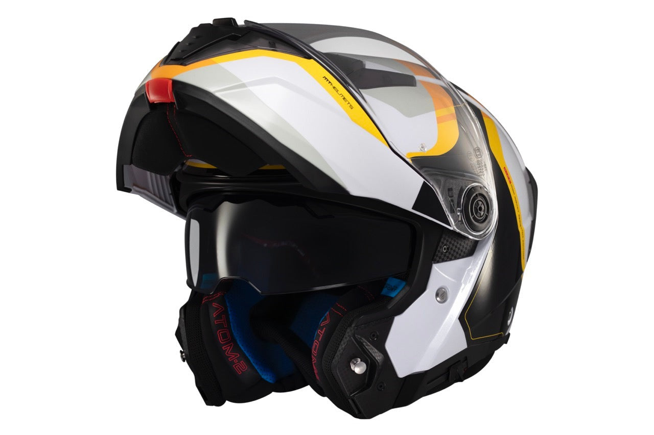 Casco integral para motocicleta MT ATOM 2 SV Emalla B3 de carbono brillante