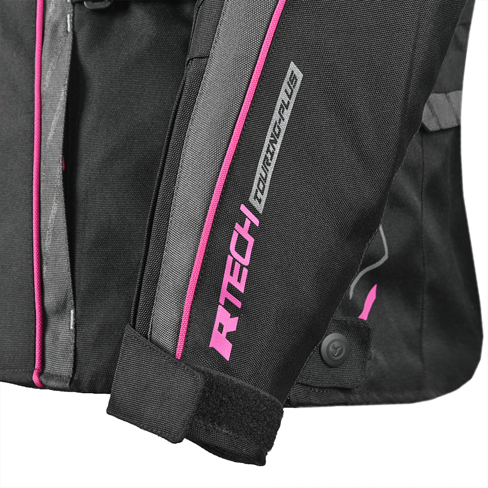 R-TECH Chaqueta Textil Knight Rider (Long) Negro/Fuschia)