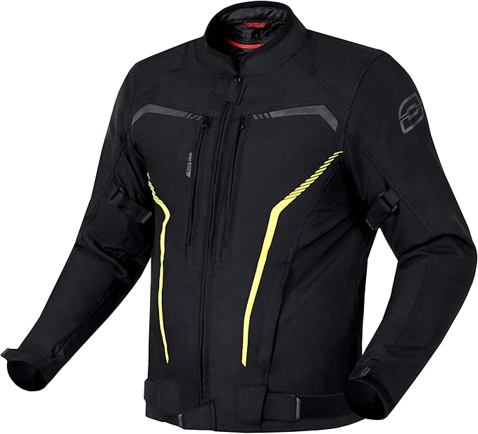 OZONE DELTA IV CHAQUETA DE MOTO NEGRO AMARILLO FLOUR