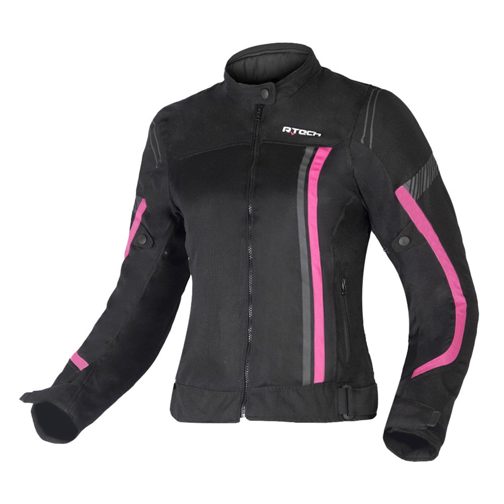 R-TECH - Chaqueta Textil Palma Lady Negro/Rosa