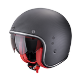 SCORPION BELFAST EVO CARBON SOLID CASCO DE MOTO Negro mate-Rojo