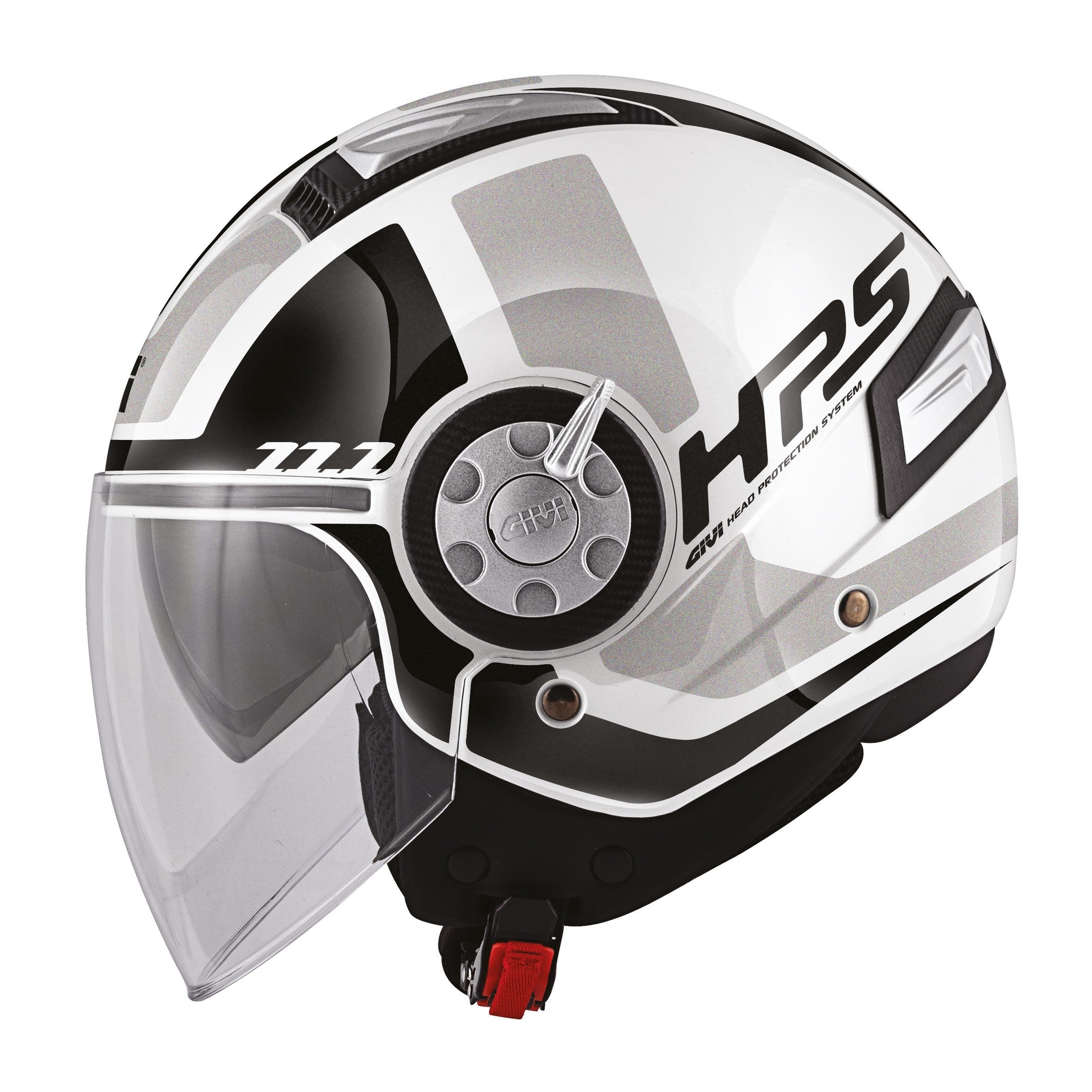 Casco Jet Givi 11.1 AIR JET-R Class Moto Sports Touring Blanco Negro Plata