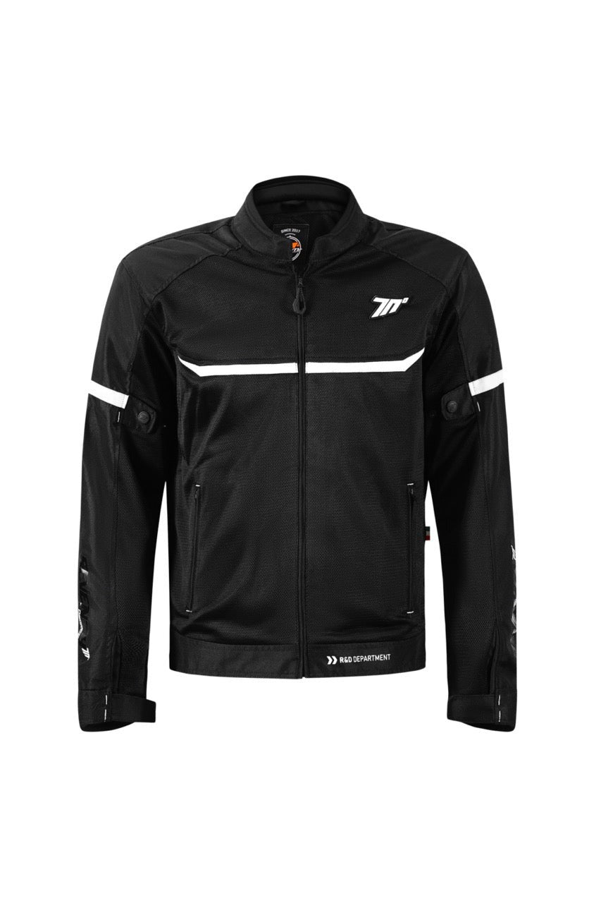 SEVENTY SD -JR30.1 Mojave - Chaqueta de moto de verano para hombre, color negro y blanco