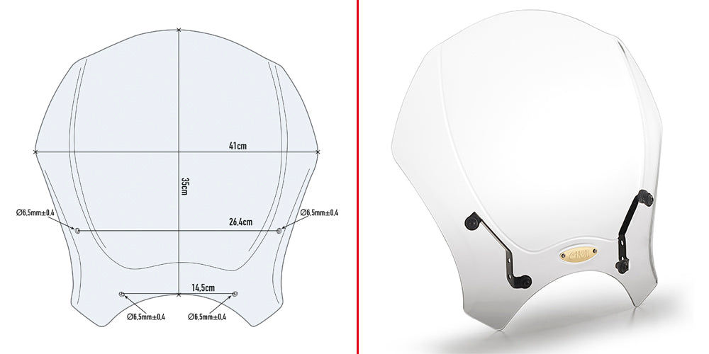 GIVI 140A CÚPULA UNIVERSAL AL ATRANSPAREN KIT - Accesorios