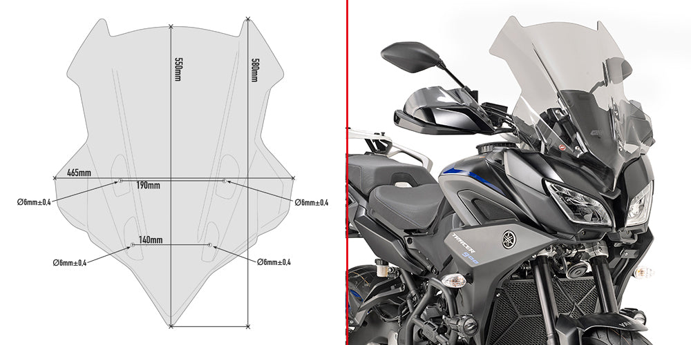 GIVI D2139S PANTALLA KITAO YAMAHA.TRACER.GT.900.18 - Accesorios