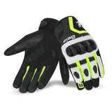 BELA - Guante Piel Air Flow Negro/Blanco/Amarillo Fluor