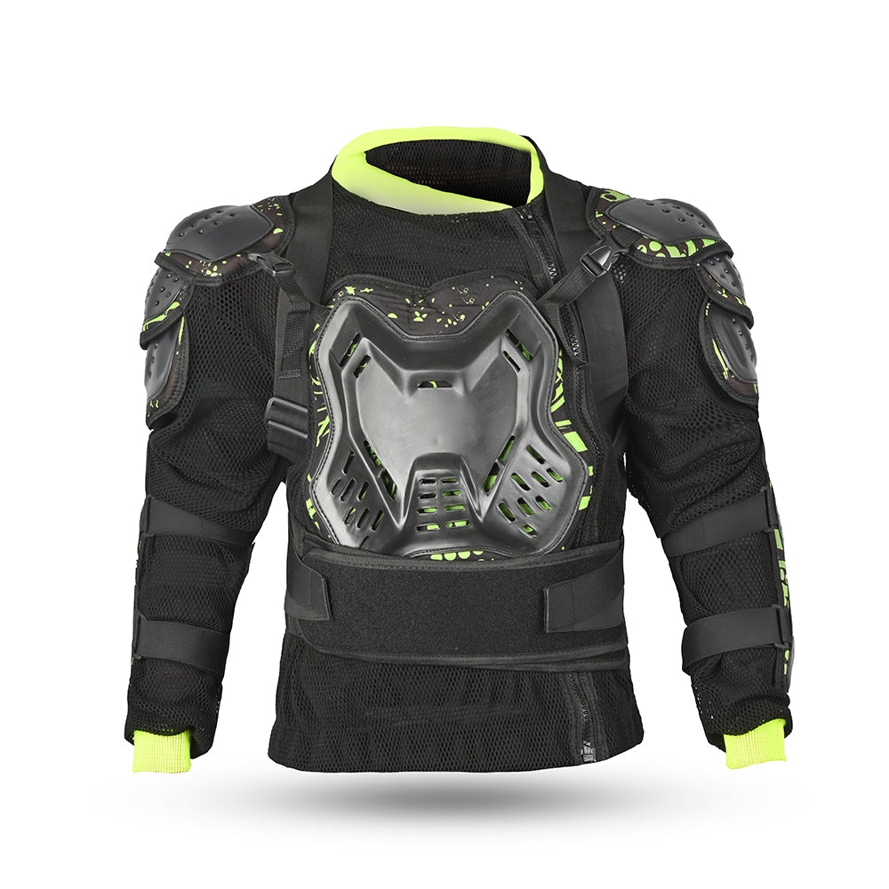 BELA-Protector Textil Motocross Jacket con tirantes Negro/Amari fluo