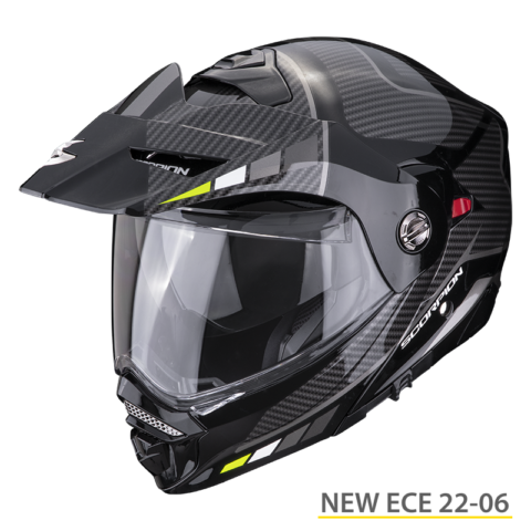 SCORPION ADX-2 Motorradhelm Schwarz/Silber/Neongelb