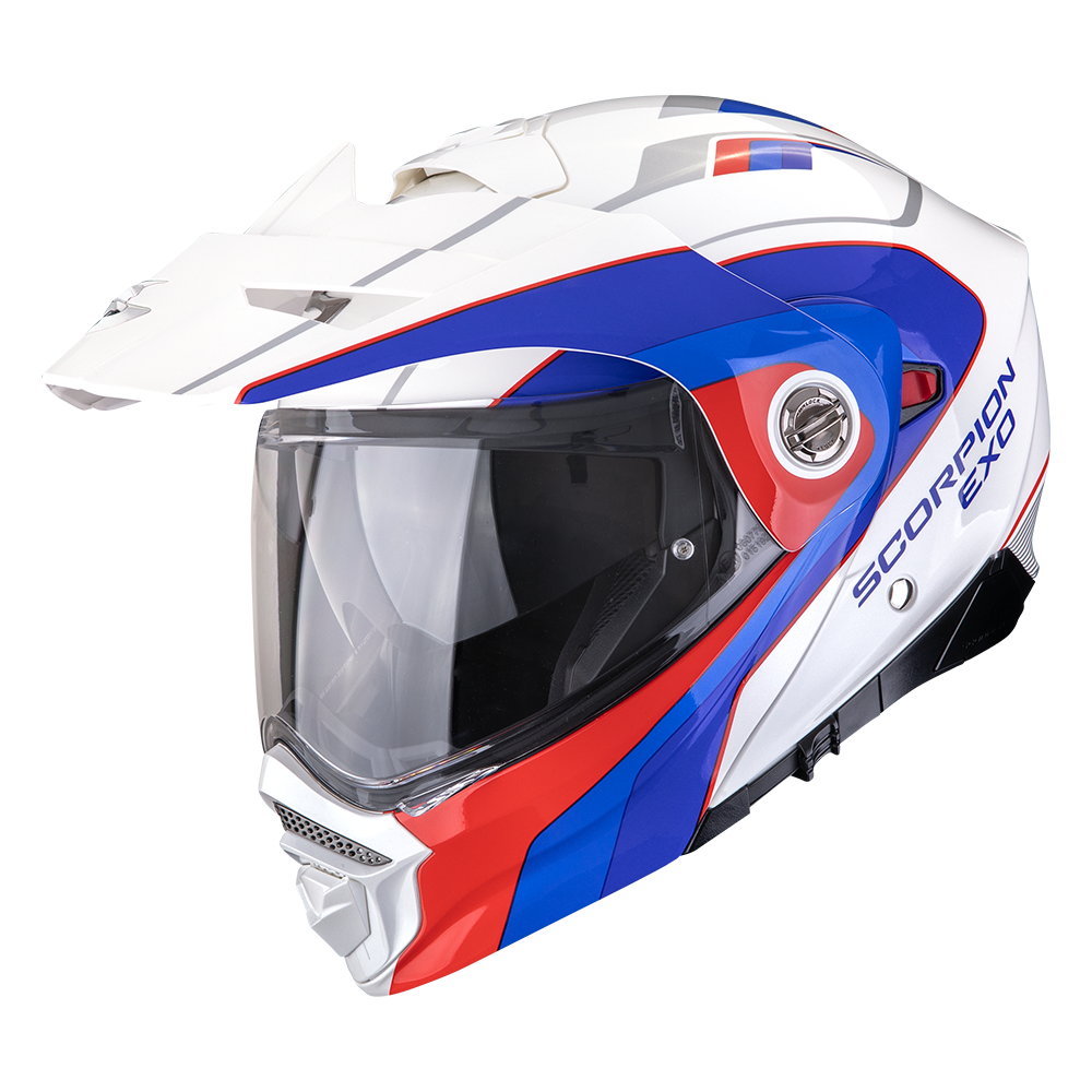 SCORPION ADX-2  KAMPS CASCO DE MOTO Blanco-Rojo-Azul