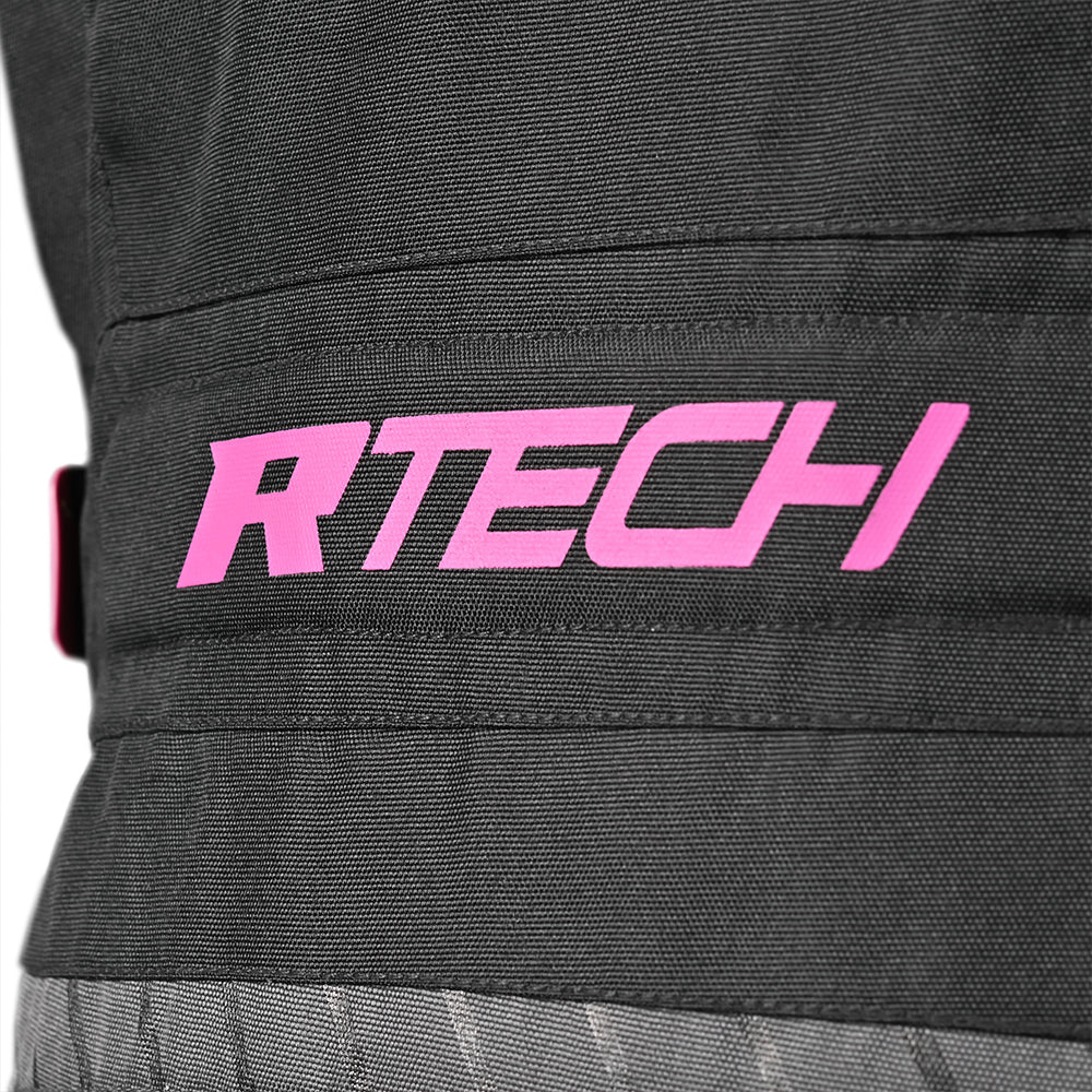 R-TECH Chaqueta Textil Knight Rider (Long) Negro/Fuschia)