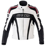 SPYKE KAVER GP LEATHER RACING JACKET WHITE/BLACK/RED