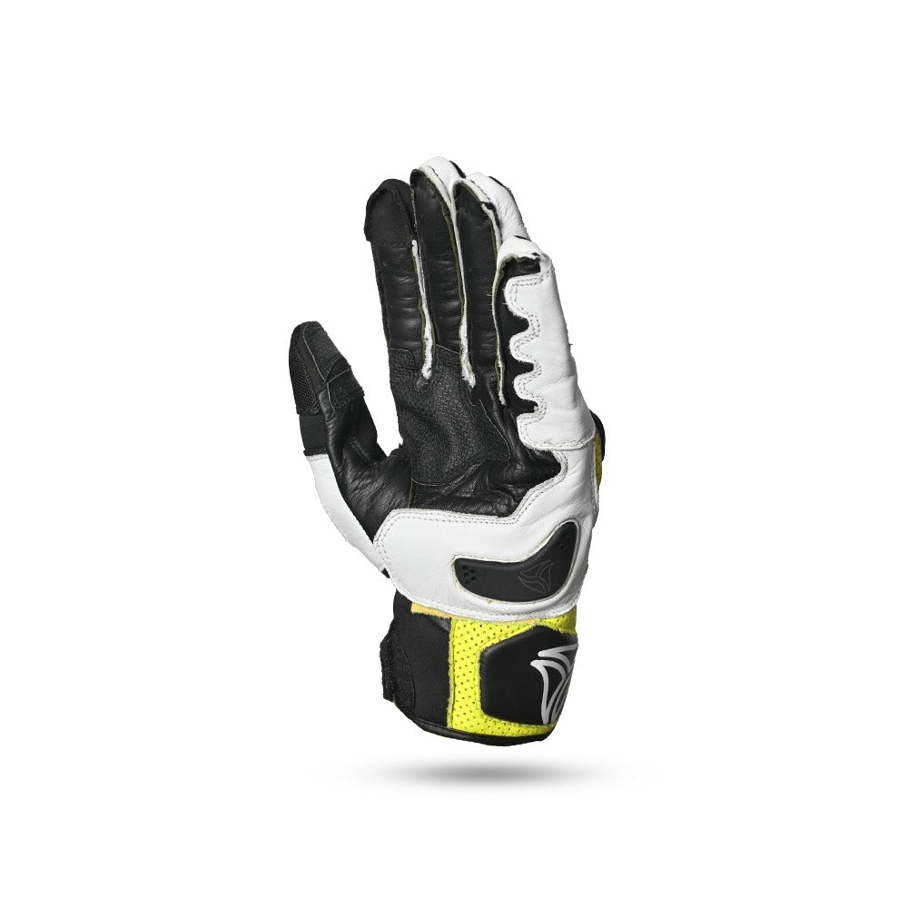 R-TECH - Guante Piel Rocco Racing Negro/Amarillo Fluor