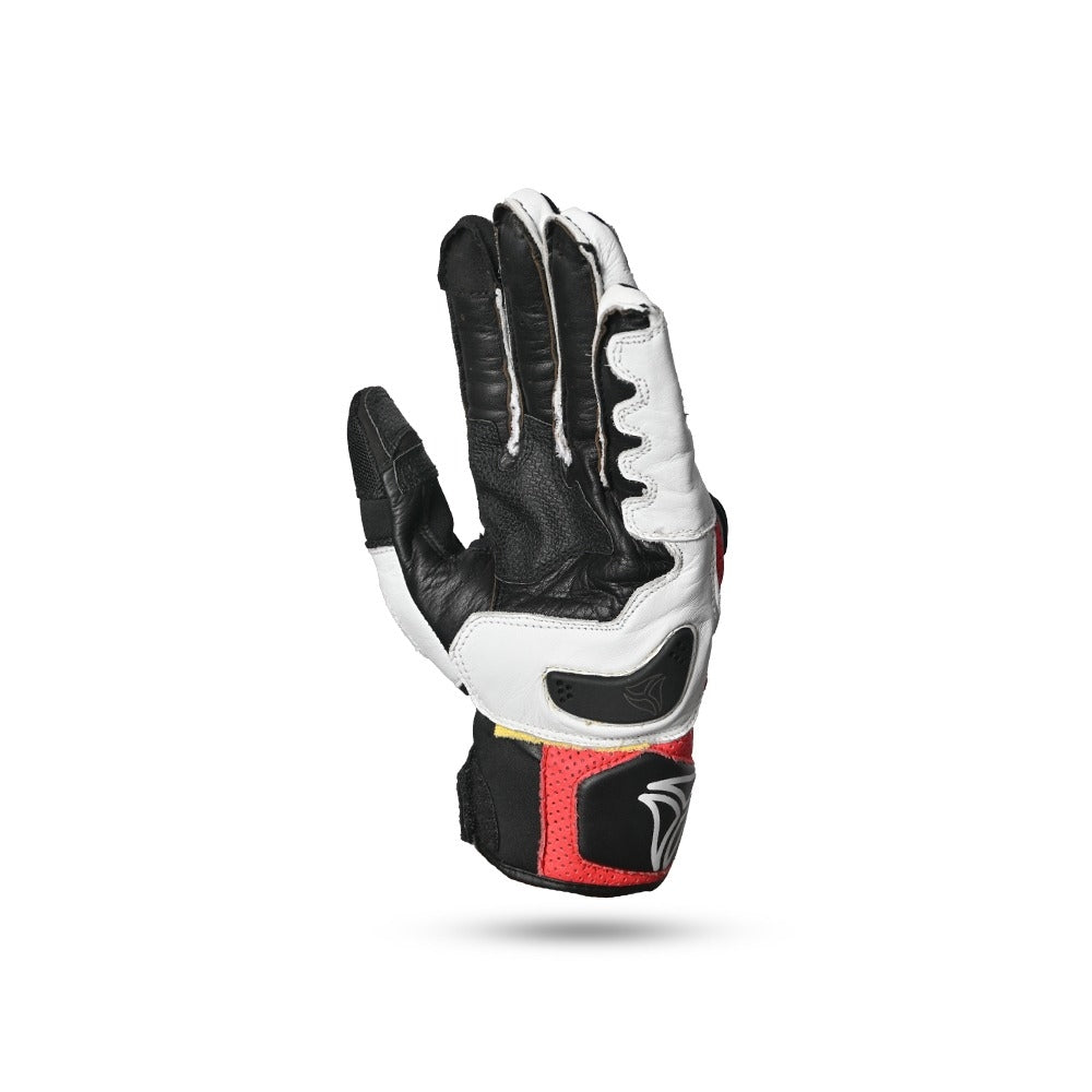 R-TECH - GUANTE PIEL ROCCO RACING NEGRO/ROJO FLUOR