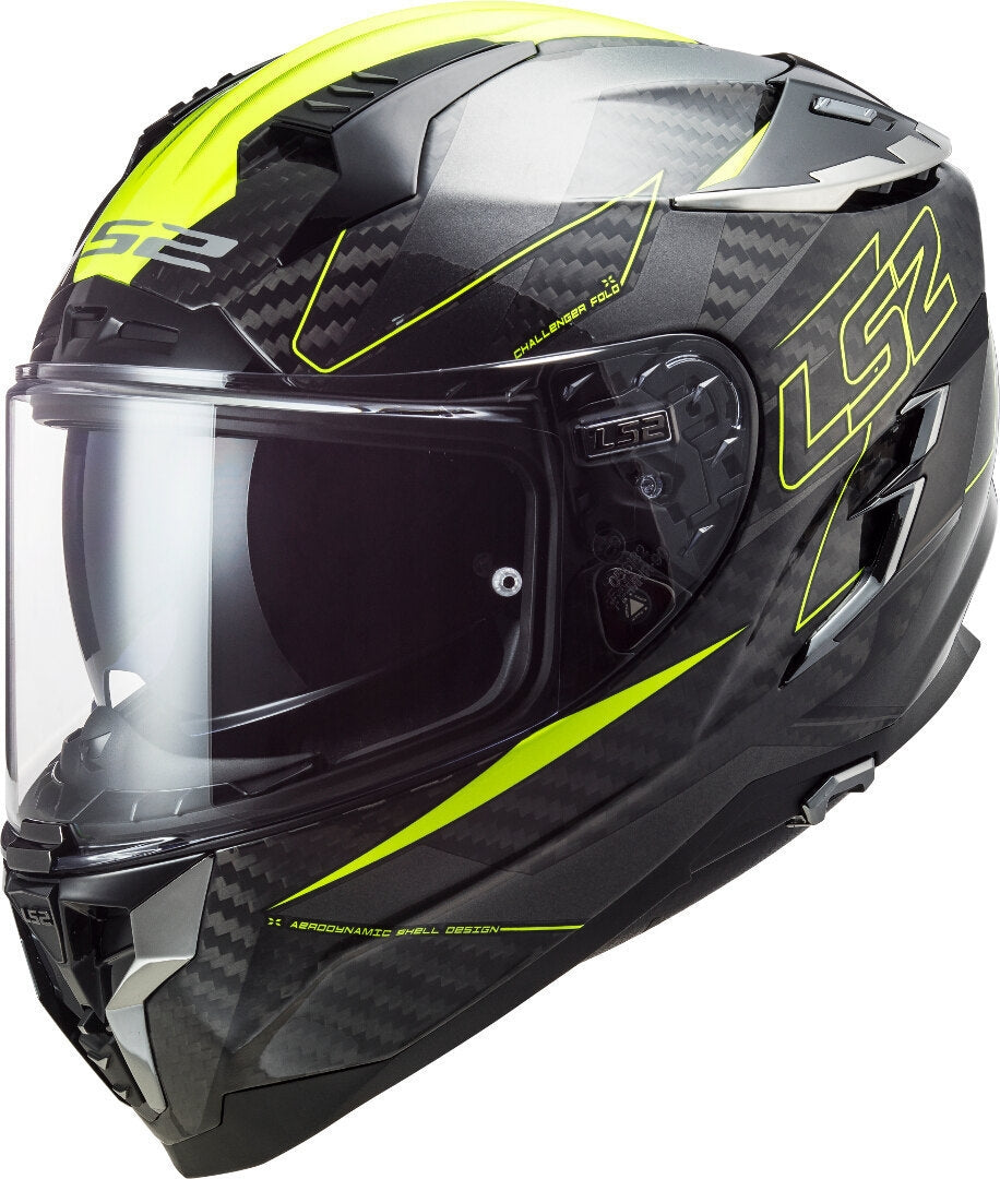 LS2 FF327 CHALLENGER CT2 FOLD GLOSS H-V YELLOW - SECURTEX MOTOR S.L (t/a MaximoMoto)