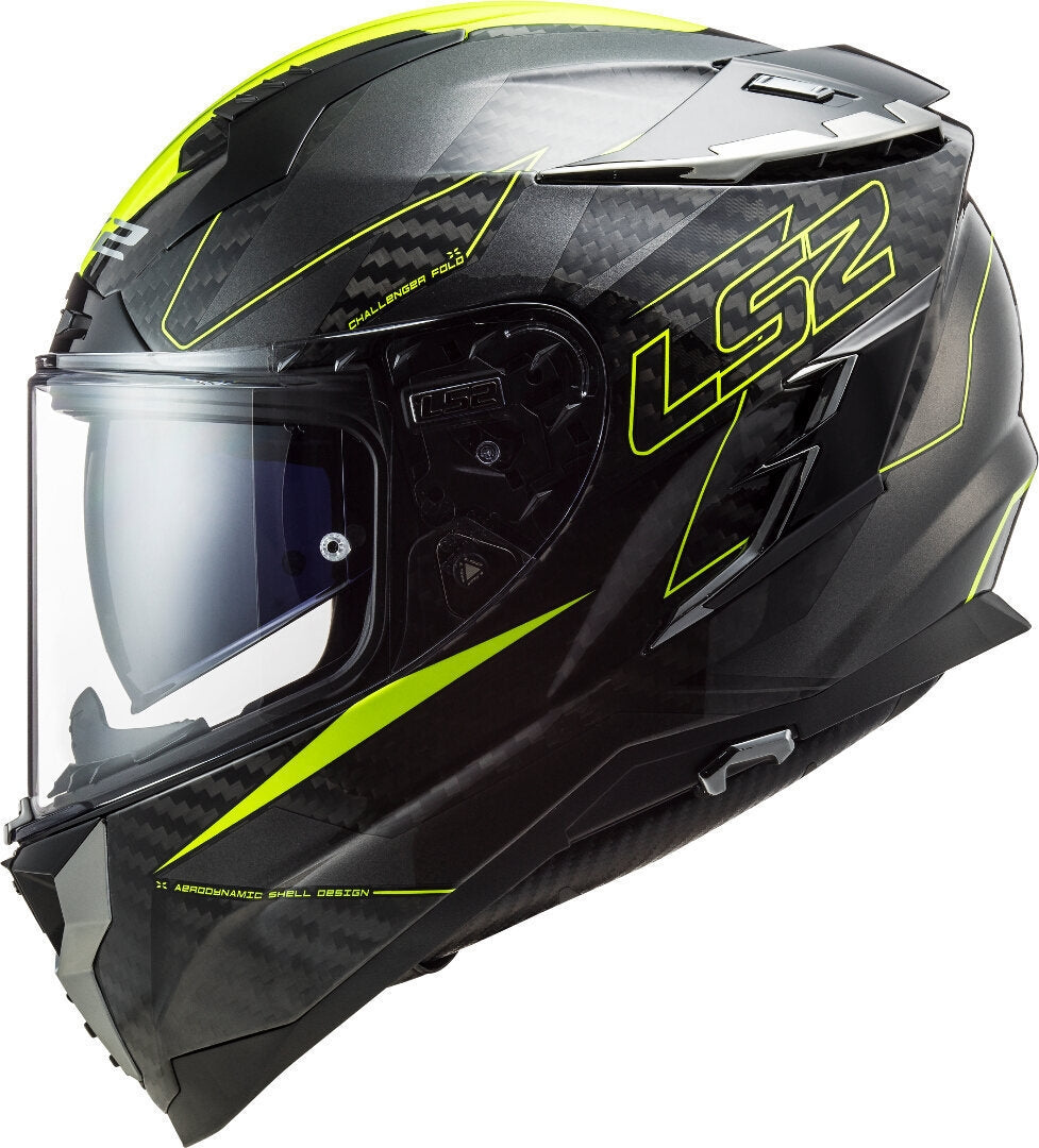 LS2 FF327 CHALLENGER CT2 FOLD GLOSS H-V YELLOW - SECURTEX MOTOR S.L (t/a MaximoMoto)