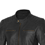 BELA STARK CHAQUETAS DE CUERO DE MOTOCICLETA HOMBRE NEGRO GRIS