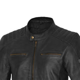 BELA STARK CHAQUETAS DE CUERO DE MOTOCICLETA HOMBRE NEGRO GRIS