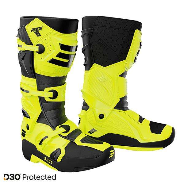 SHOT RACE 8 BOTAS DE MOTO NEON AMARILLO