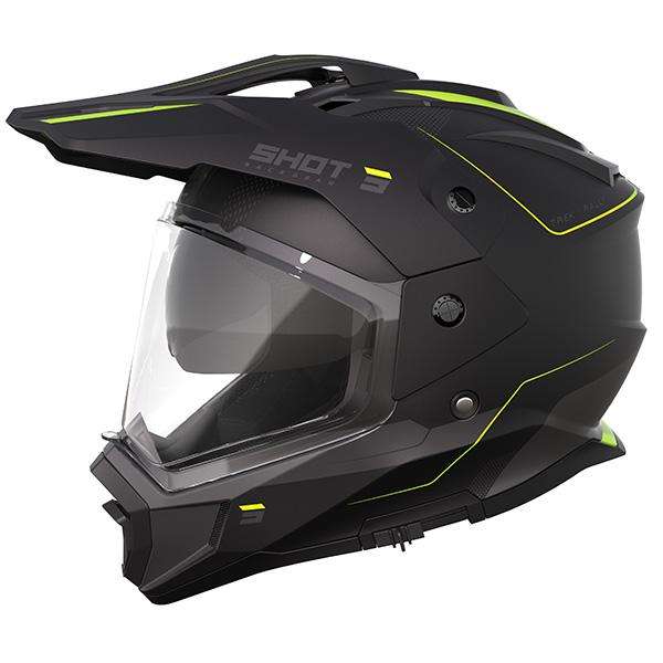 SHOT TREK MAX VISION CASCO DE MOTO NEGRO NEON AMARILLO MATE