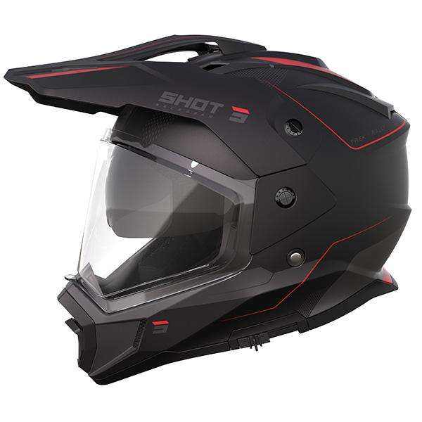 SHOT TREK MAX VISION CASCO DE MOTO NEGRO ROJO MATE