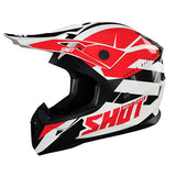 SHOT CASCO PULSE REVENGE DE MOTOCROSS BLANCO ROJO NEGRO