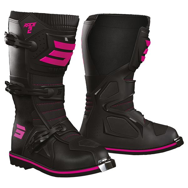 SHOT RACE 2 KID BOTAS DE MOTO BLANCO AZUL ROSA