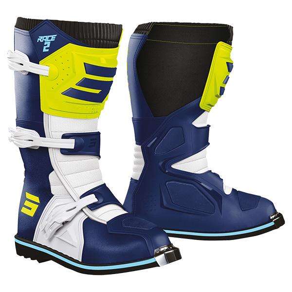 SHOT RACE 2 KID BOTAS DE MOTO AZUL NEON AMARILLO