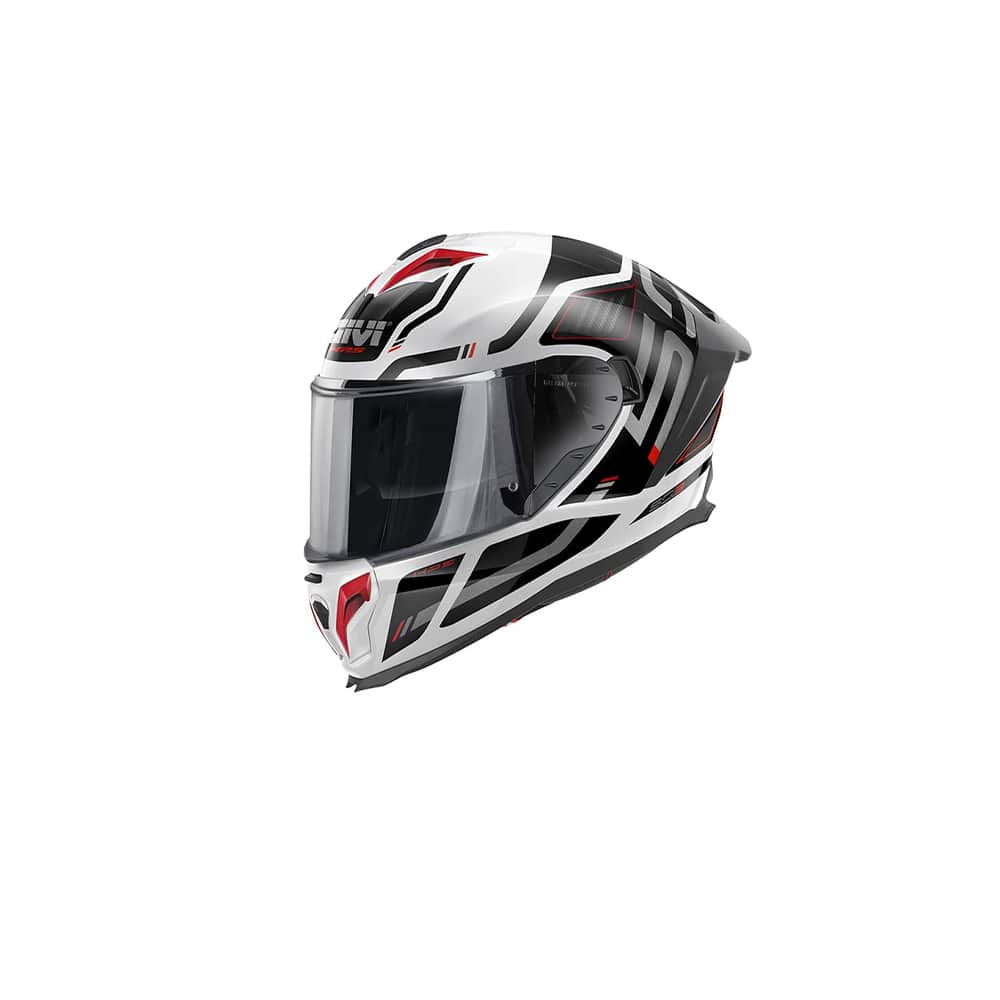 GIVI 50.3 QUASAR Casco Integral Para Moto Blanco Negro Rojo