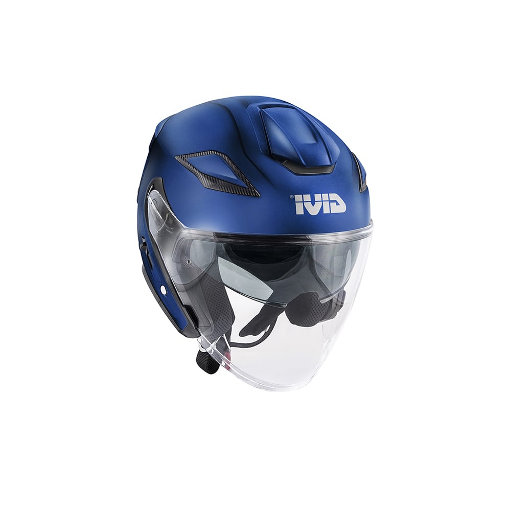 GIVI X29 Fiber Casco Jet Moto Azul Opaco Oscuro