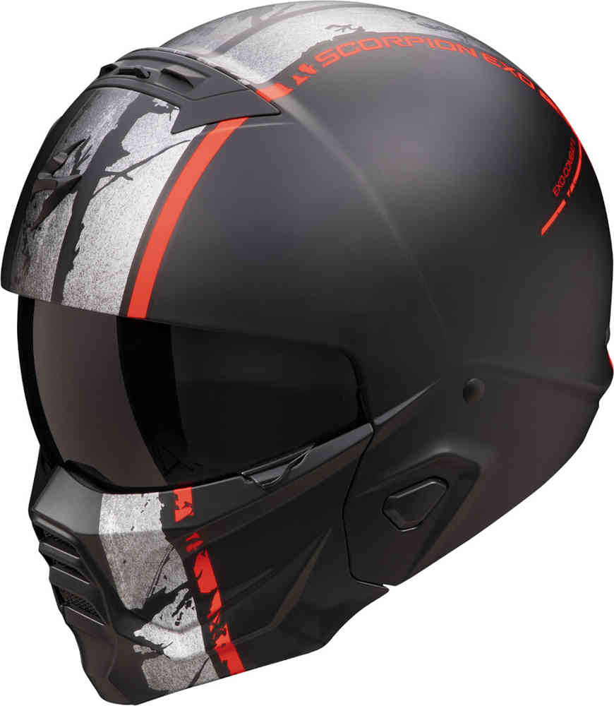 SCORPION EXO-Combat II Lord Casco Jet Abierto Negro Mate Rojo - CASCO