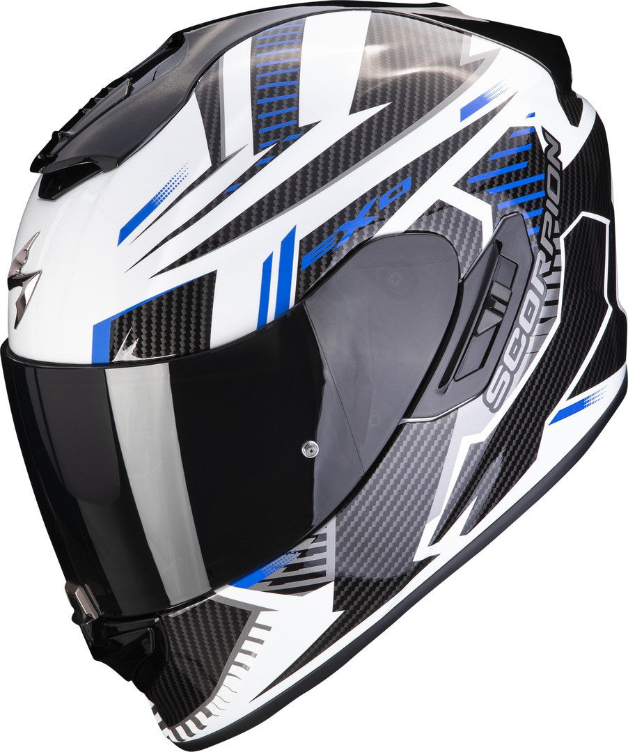 SCORPION - EXO 1400 EVO AIR SHELL White-Blue – SECURTEX MOTOR S.L (t/a ...